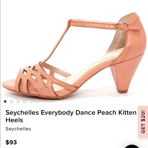 peach kitten heel shoes